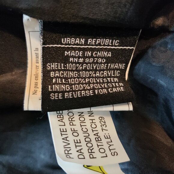 Urban Republic Boy's Black Faux Leather Moto Jacket - Size XL 18/20 - Picture 7 of 8